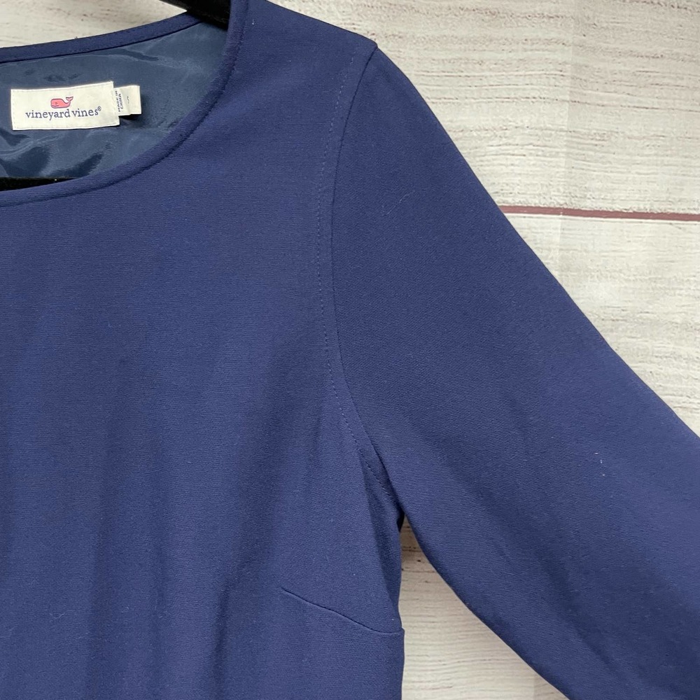 Vineyard Vines Sheath Dress Knee Length Embroidered Jewel Neck Long Sleeve S - Picture 9 of 14